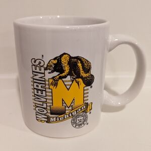 Vintage Wolverines Michigan White Mug
